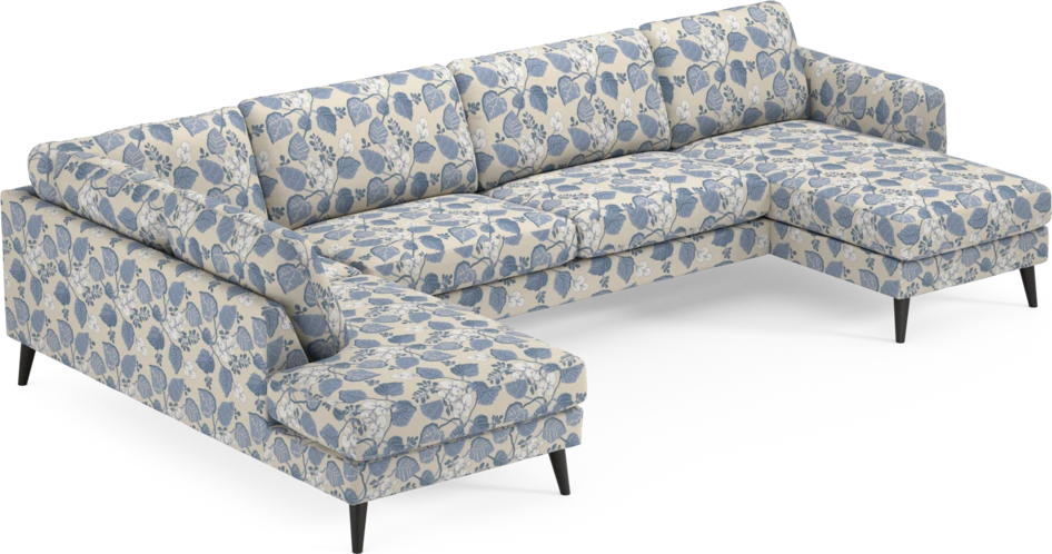 Bridge - 3-sits soffa med divan vänster och schäslong höger - Blå