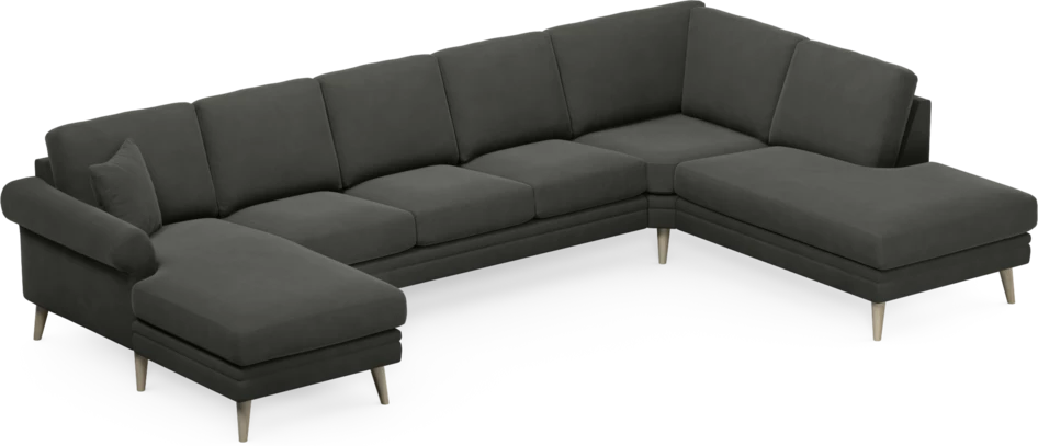 Eden - 3-sits soffa med schäslong vänster och divan höger - Grå