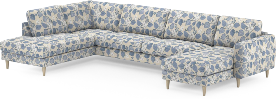 Bridge - 3-sits soffa med divan vänster och schäslong höger - Blå