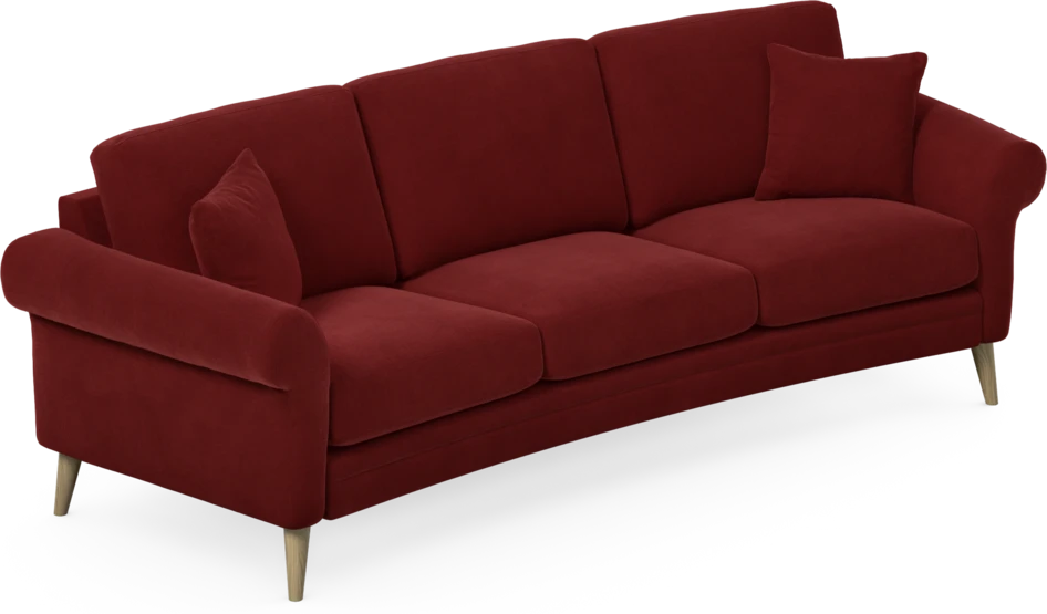 Eden - 3-sits soffa svängd - Röd