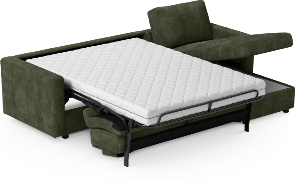 Lindö - Bäddsoffa 2,5-sits med schäslong, vändbar - Grön