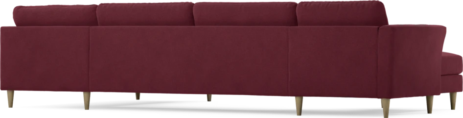 Bridge - 3-sits soffa med schäslong vänster och divan höger - Röd