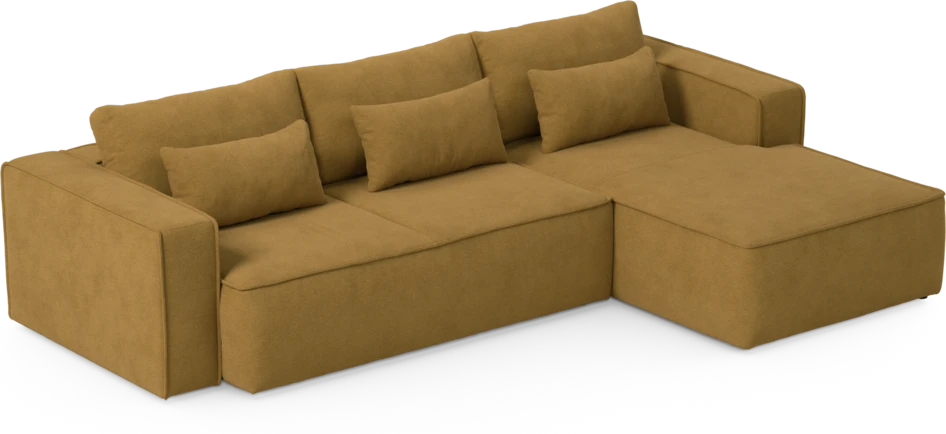 Ide - Bäddsoffa 3-sits med schäslong höger - Gul