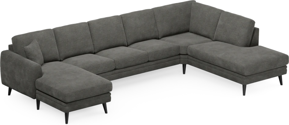 Eden - 3-sits soffa med schäslong vänster och divan höger - Grå