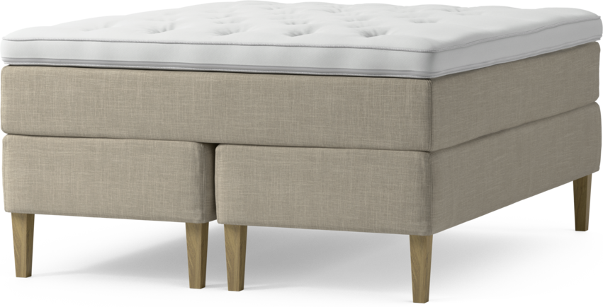 Delux Dream - Kontinentalsäng, dubbelsäng med bäddmadrass och sängben - Beige