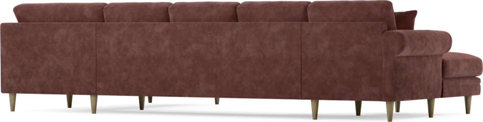 Eden - 3-sits soffa med schäslong vänster och divan höger - Röd