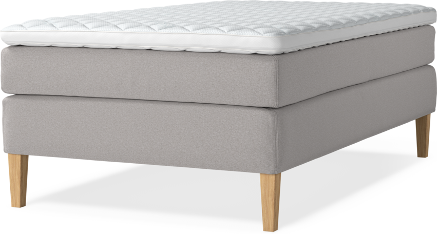 Delux Sense - Kontinentalsäng, enkelsäng 120 cm med bäddmadrass - Grå