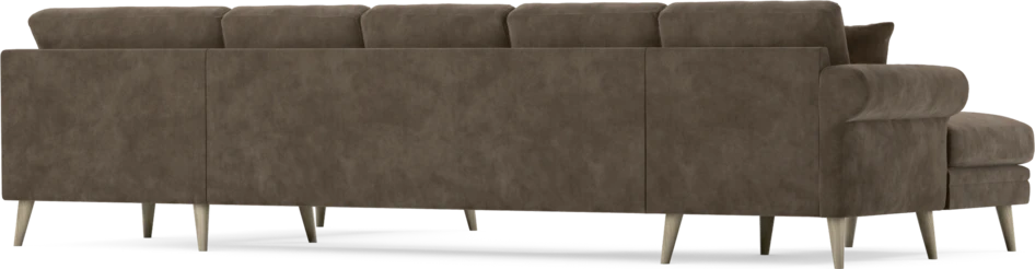 Eden - 3-sits soffa med schäslong vänster och divan höger - Brun