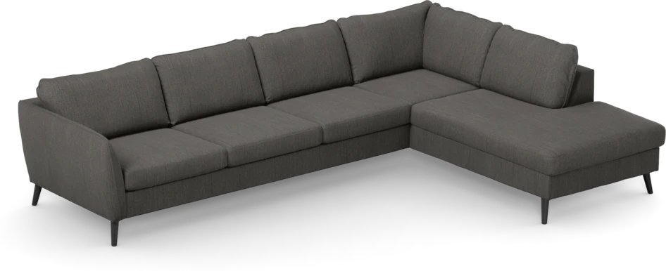 County - 3-sits soffa med divan höger - Brun