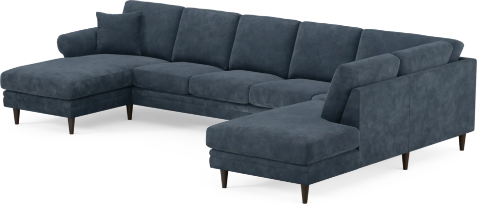 Eden - 3-sits soffa med schäslong vänster och divan höger - Blå