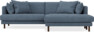 Harper - 4-sits med schäslong XL höger - Blå