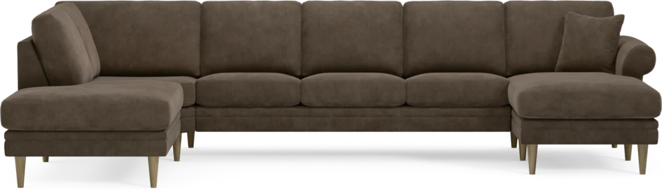 Eden - 3-sits soffa med divan vänster och schäslong höger - Brun