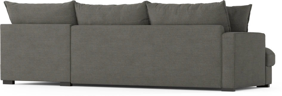 Mila - 3-sits soffa med divan höger, hel dyna - Grå