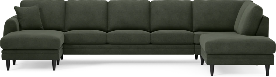 Eden - 3-sits soffa med schäslong vänster och divan höger - Grön