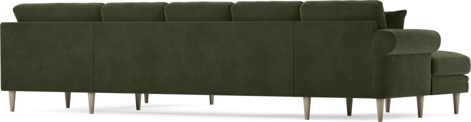 Eden - 3-sits soffa med schäslong vänster och divan höger - Grön