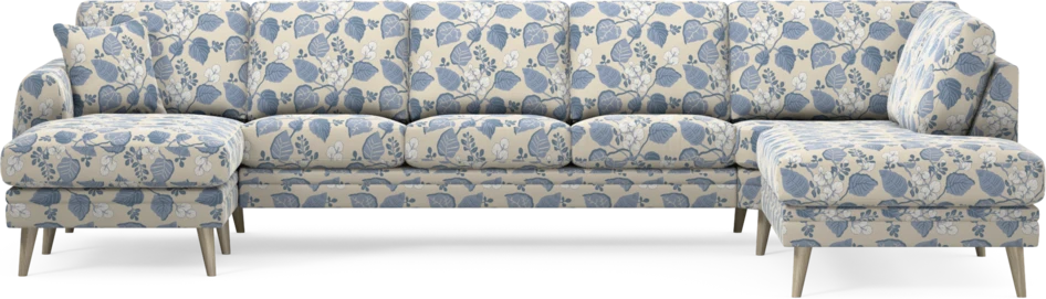 Eden - 3-sits soffa med schäslong vänster och divan höger - Flerfärgad