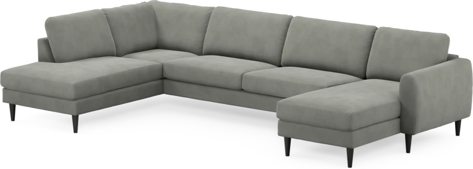 Bridge - 3-sits soffa med divan vänster och schäslong höger - Grå