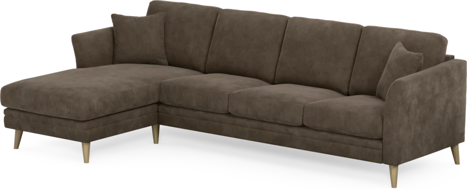Eden - 3-sits soffa med schäslong - Brun