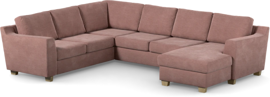 Friday - Hörnsoffa, 2+3-sits med schäslong höger - Rosa