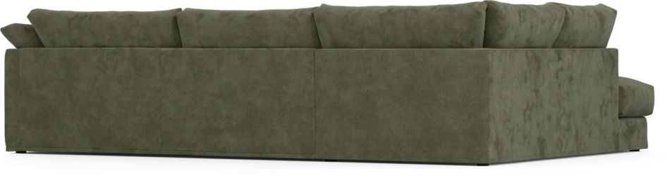 Cherrie - 3-sits soffa med divan vänster, med kappa - Grön