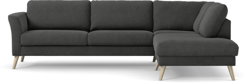 Bridge - 3-sits soffa med divan höger - Svart