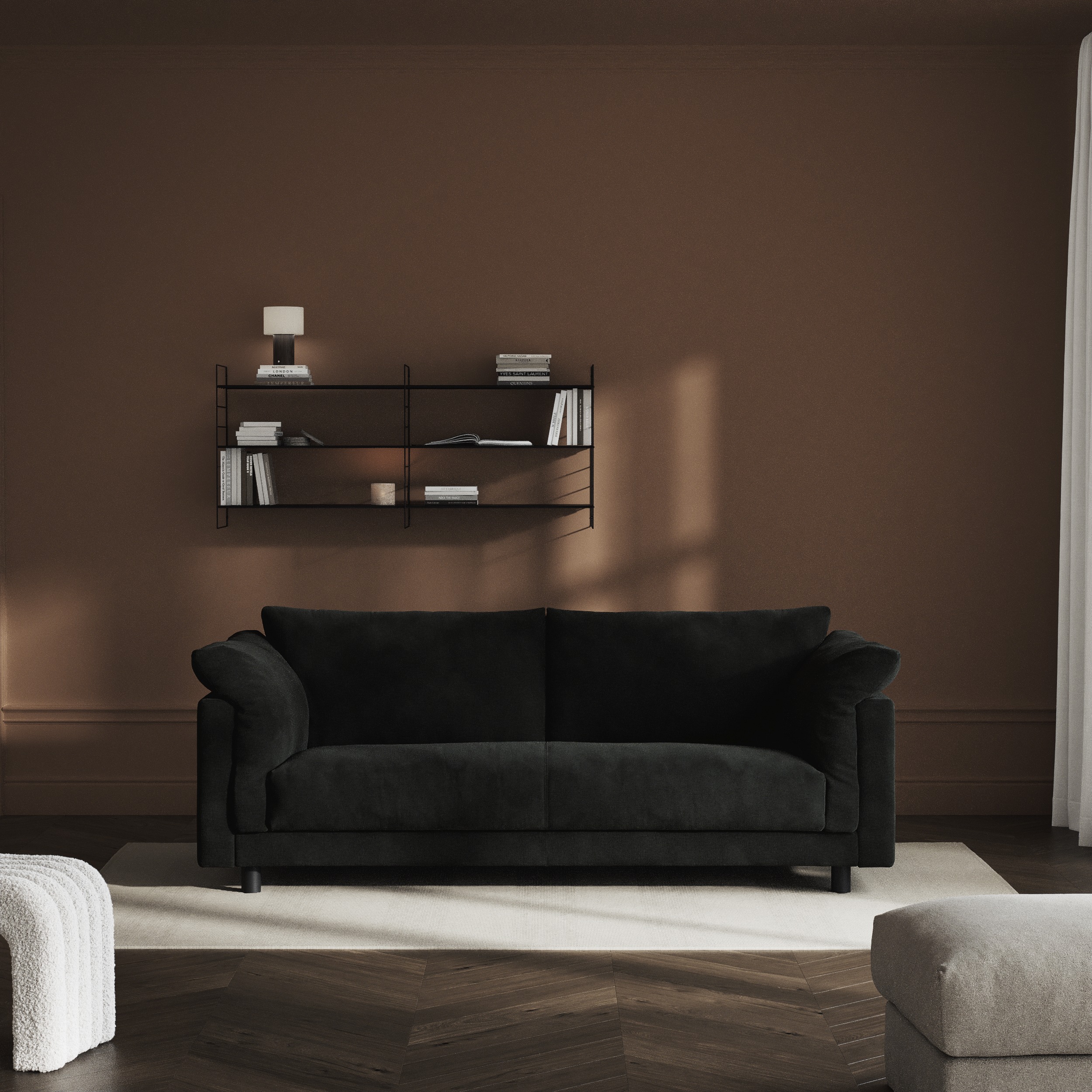 Cherrie - 2,5-sits soffa, hel dyna, fast klädsel - inspiration