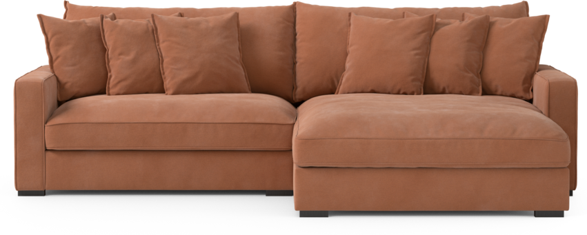 Rossi - 2-sits soffa med schäslong XL höger - Gul