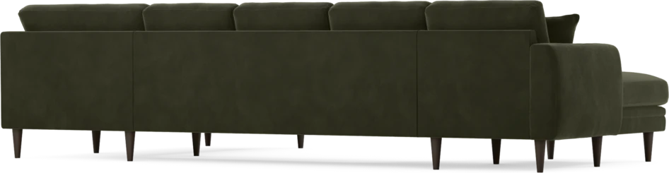 Eden - 3-sits soffa med schäslong vänster och divan höger - Grön