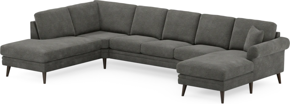 Eden - 3-sits soffa med divan vänster och schäslong höger - Grå