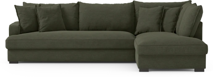 Mila, 3-sits soffa med divan höger, hel dyna