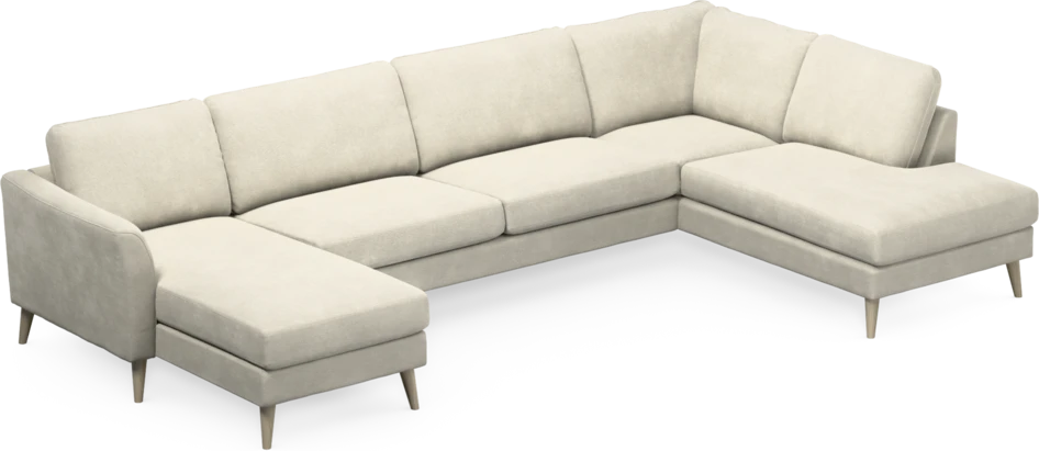 Bridge - 3-sits soffa med schäslong vänster och divan höger - Vit