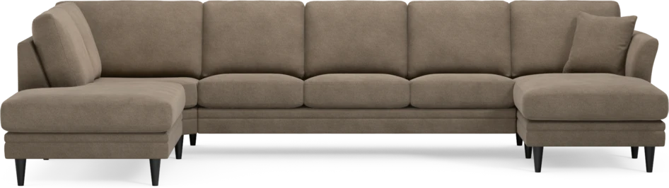 Eden - 3-sits soffa med divan vänster och schäslong höger - Brun