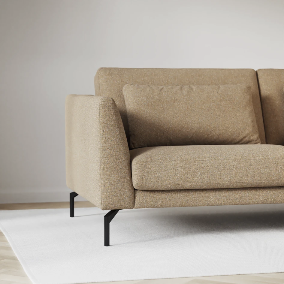 Willow - 4-sits soffa med divan höger, fast klädsel - Gul