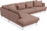 Harper - 3-sits soffa med divan vänster - Rosa