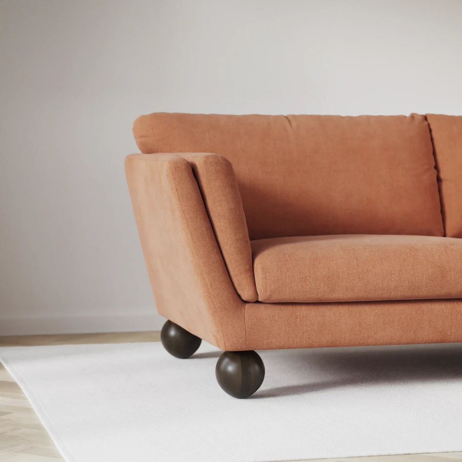 Madison Lux - 2-sits soffa med divan vänster och schäslong höger - Orange