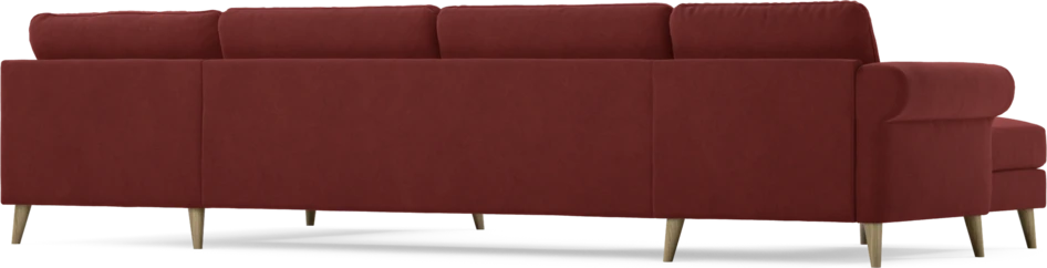 Bridge - 3-sits soffa med schäslong vänster och divan höger - Röd