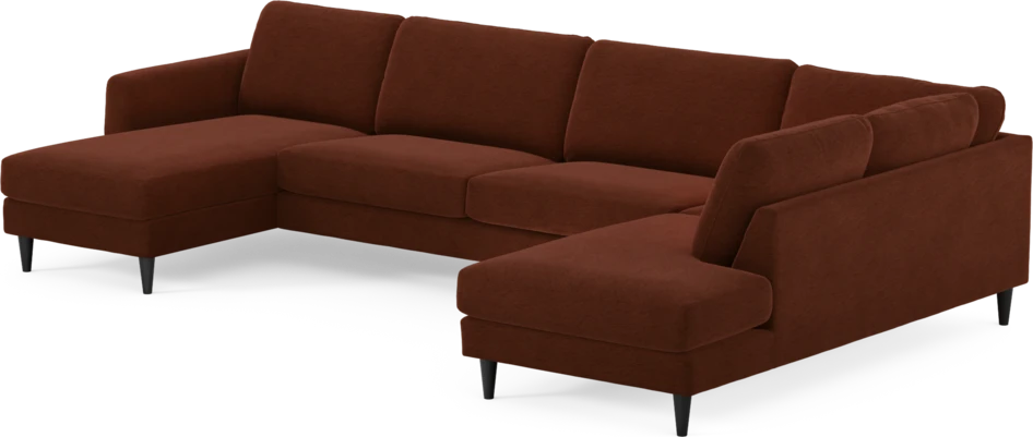 Bridge - 3-sits soffa med schäslong vänster och divan höger - Orange