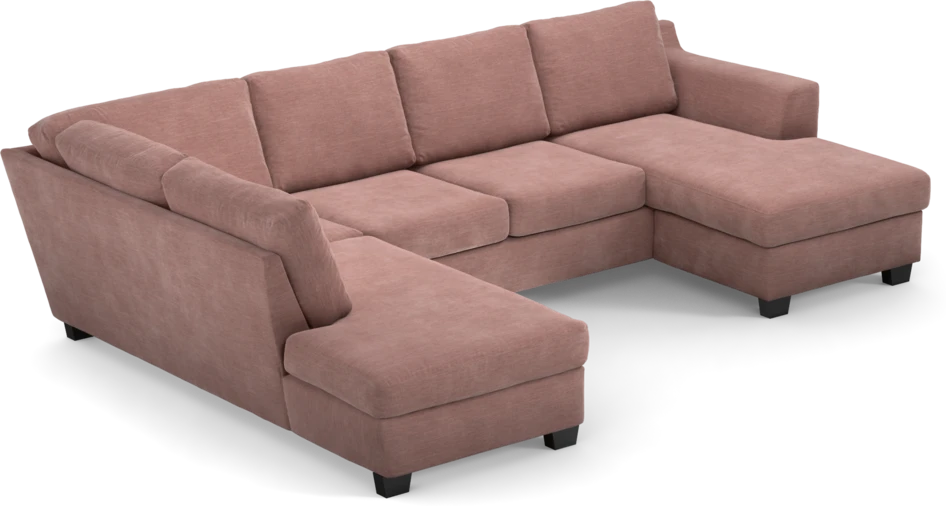 Friday - 3-sits soffa med divan vänster och schäslong höger - Rosa