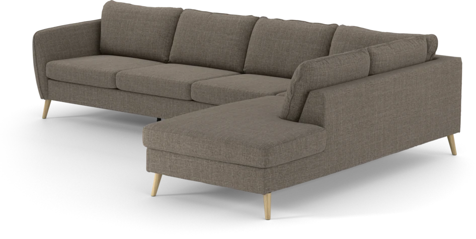 County - 3-sits soffa med divan höger - Brun