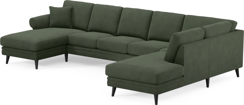 Eden - 3-sits soffa med schäslong vänster och divan höger - Grön