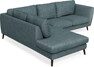 Madison - 2-sits soffa med divan vänster - Turkos