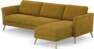 Bridge - 3-sits soffa med schäslong höger - Gul