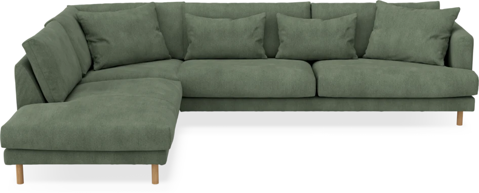 Harper - 3-sits soffa med divan vänster - Grön