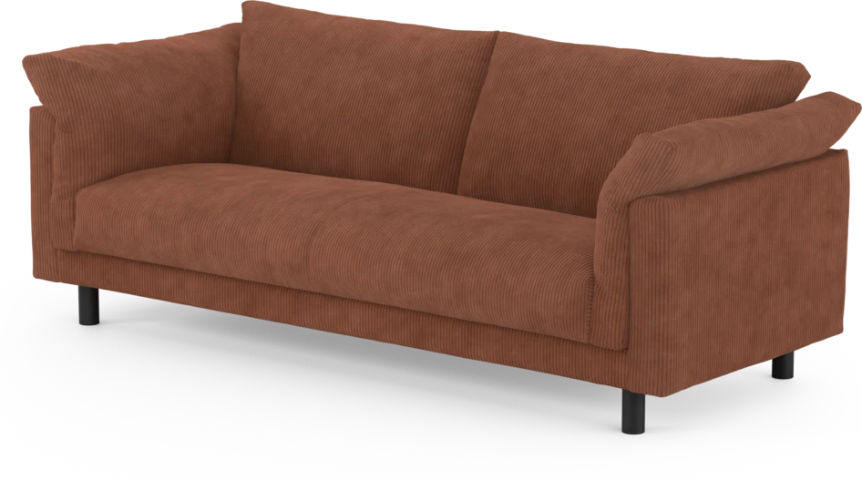 Cherrie - 3-sits soffa, hel dyna, fast klädsel - Orange