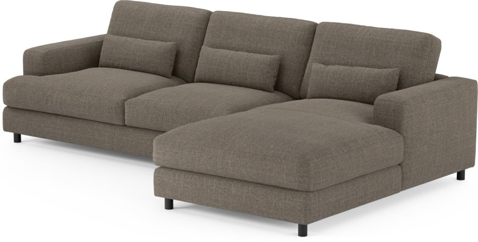 Noma - 3-sits soffa med schäslong höger - Brun