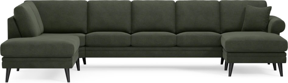 Eden - 3-sits soffa med divan vänster och schäslong höger - Grön