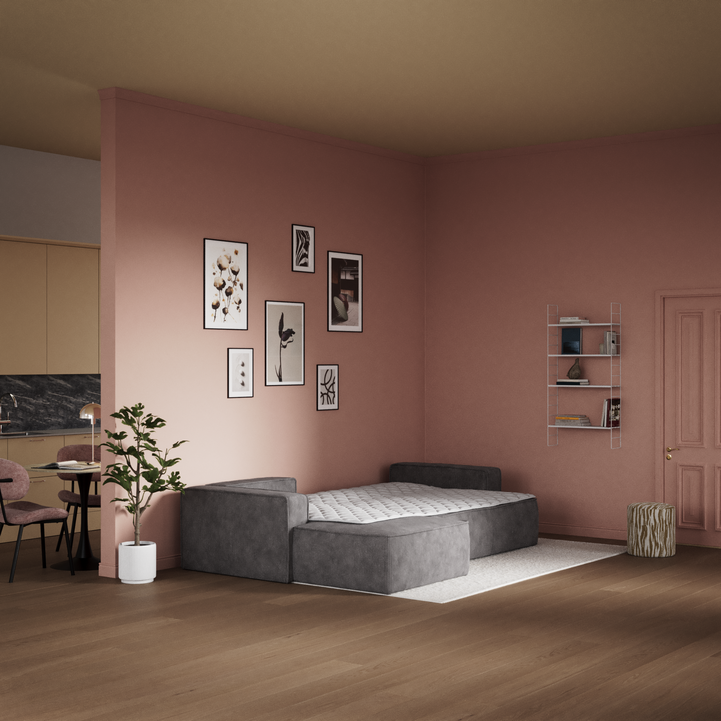 Ide - Bäddsoffa 3-sits med schäslong vänster - inspiration