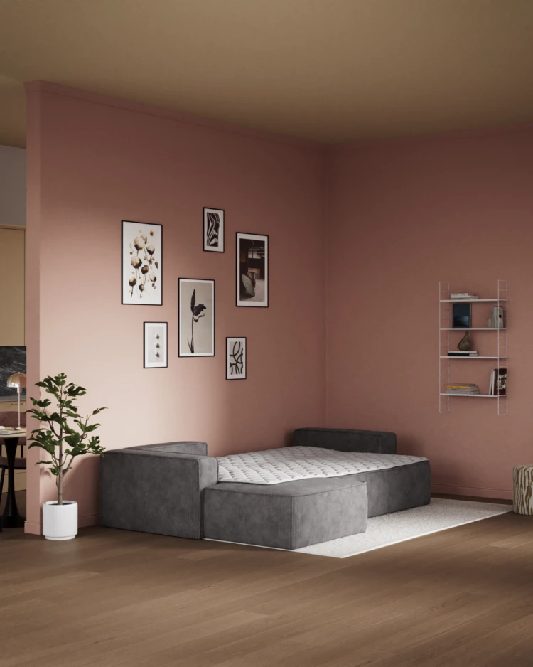 Ide - Bäddsoffa 3-sits med schäslong vänster - inspiration