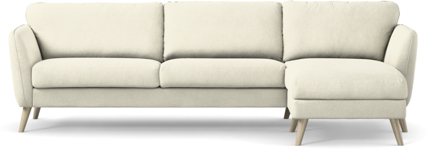 Bridge - 3-sits soffa med schäslong höger - Vit