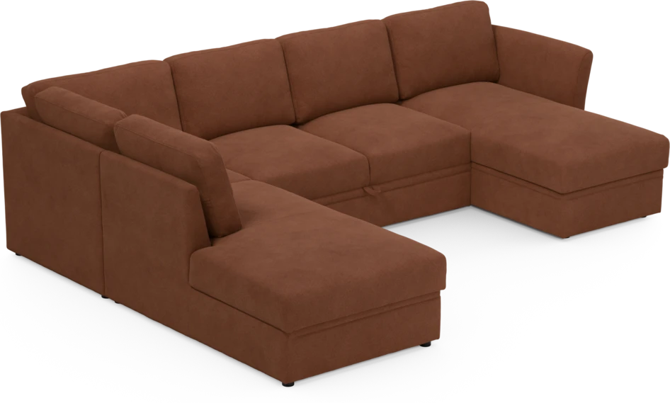 Öland - Bäddsoffa med divan vänster och schäslong höger - Orange